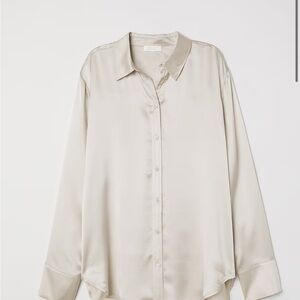 H&M Elegant Cream Satin Blouse